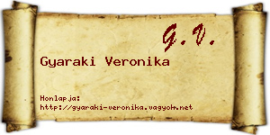 Gyaraki Veronika névjegykártya